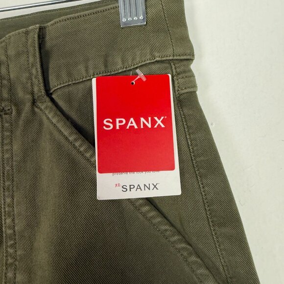 NWT Spanx Stretch Twill Ankle Cargo Pants in Darkened Olive Size Medium M NEW - Picture 5 of 13